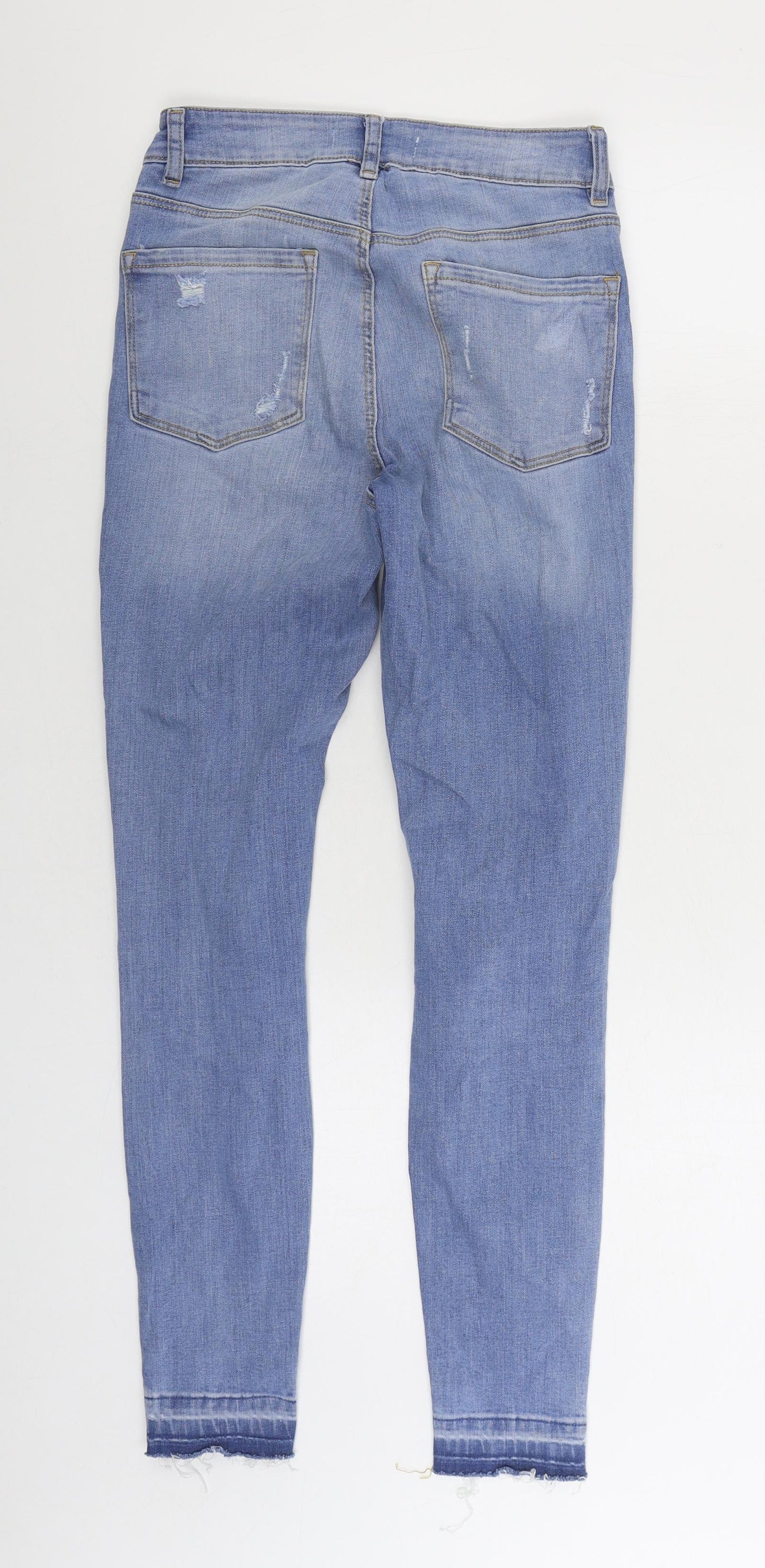 Denim & Co. Womens Blue Cotton Skinny Jeans Size 8 L28 in Regular Zip
