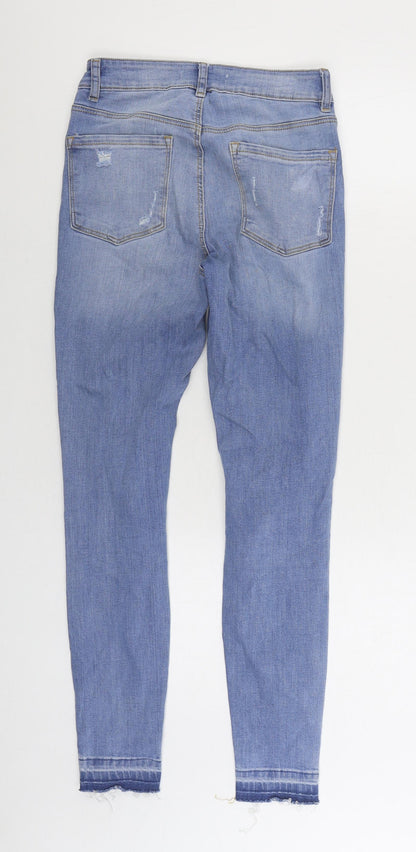 Denim & Co. Womens Blue Cotton Skinny Jeans Size 8 L28 in Regular Zip