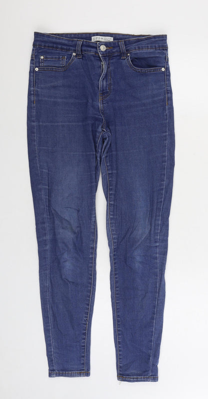 Denim & Co. Womens Blue Polyester Skinny Jeans Size 12 L29 in Regular Zip