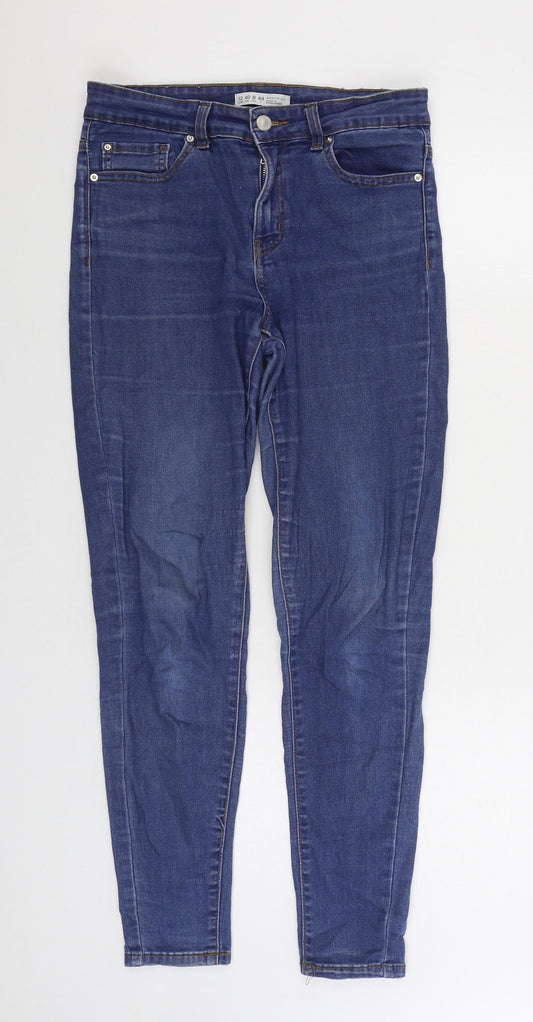 Denim & Co. Womens Blue Polyester Skinny Jeans Size 12 L29 in Regular Zip