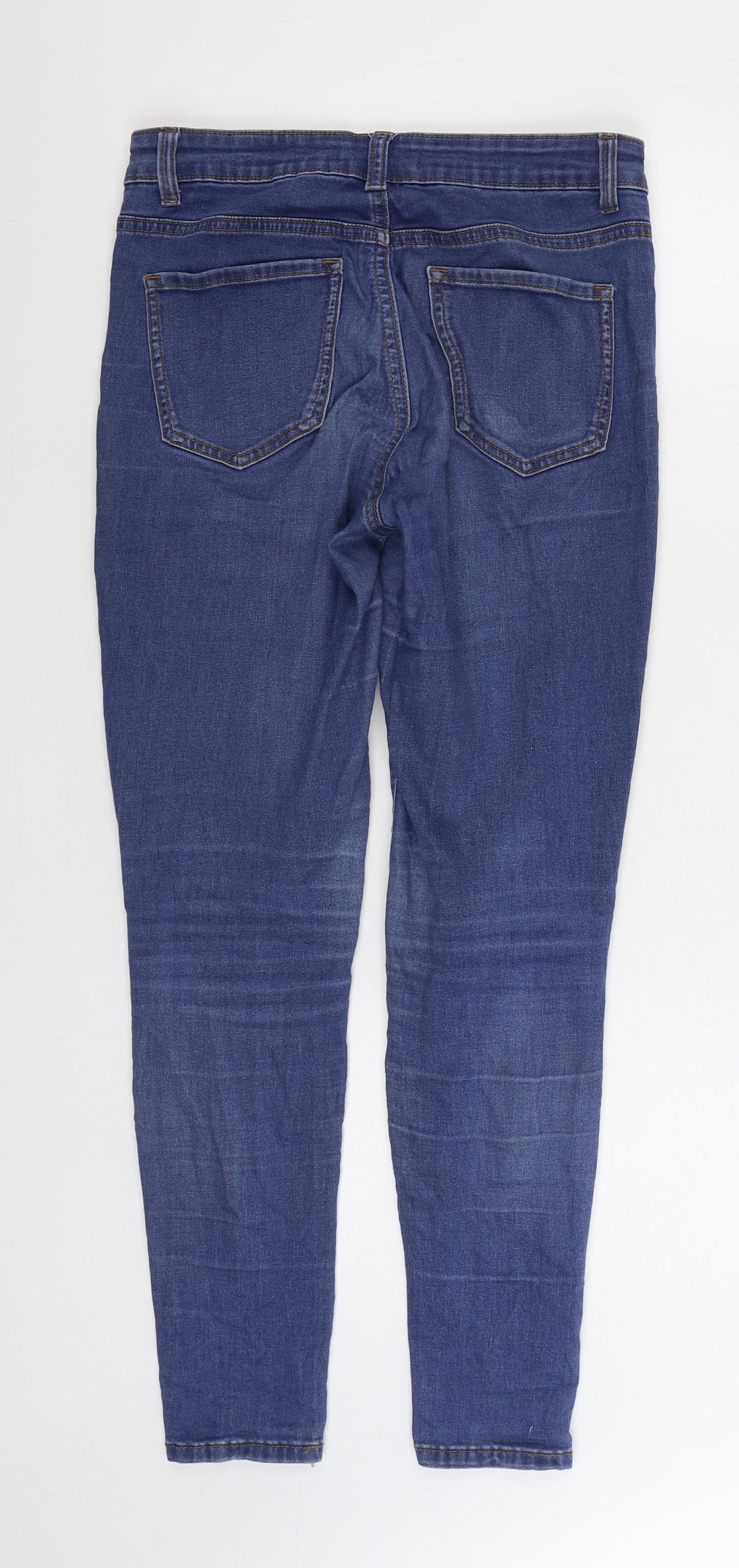 Denim & Co. Womens Blue Polyester Skinny Jeans Size 12 L29 in Regular Zip
