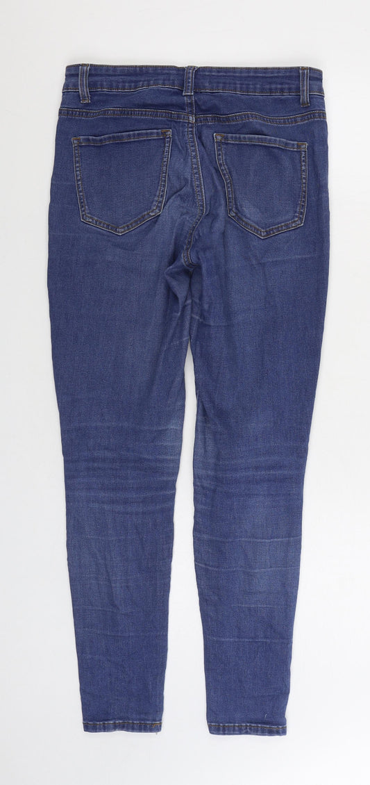 Denim & Co. Womens Blue Polyester Skinny Jeans Size 12 L29 in Regular Zip