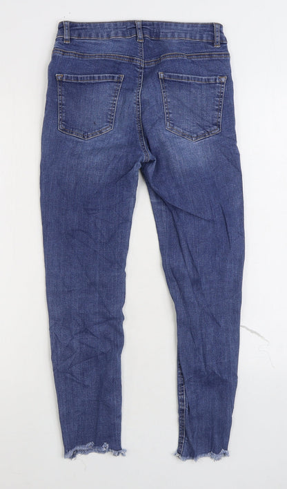 New Look Womens Black Cotton Straight Jeans Size 10 L24 in Regular Zip