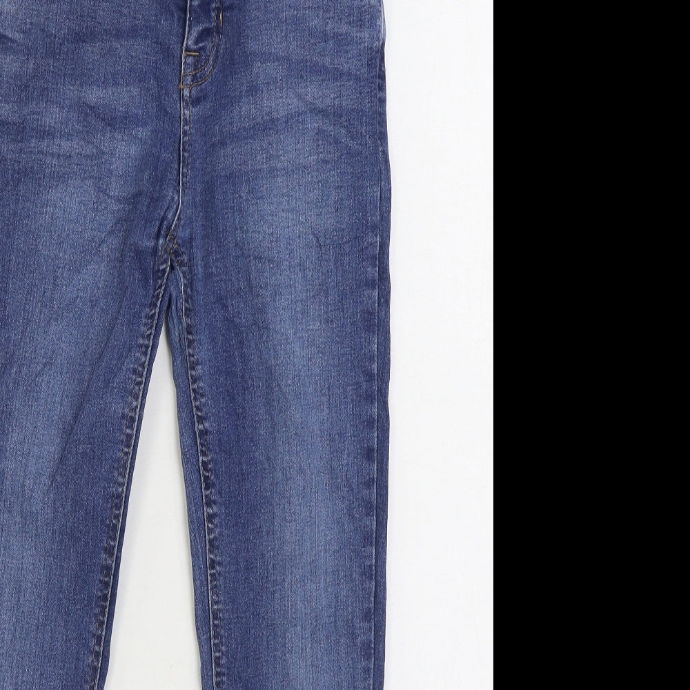 New Look Womens Black Cotton Straight Jeans Size 10 L24 in Regular Zip