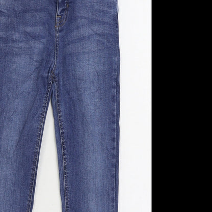 New Look Womens Black Cotton Straight Jeans Size 10 L24 in Regular Zip