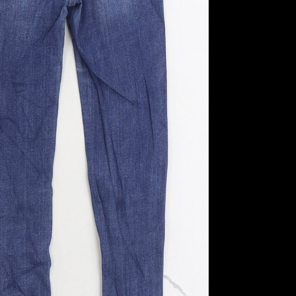 New Look Womens Black Cotton Straight Jeans Size 10 L24 in Regular Zip