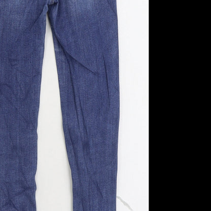 New Look Womens Black Cotton Straight Jeans Size 10 L24 in Regular Zip