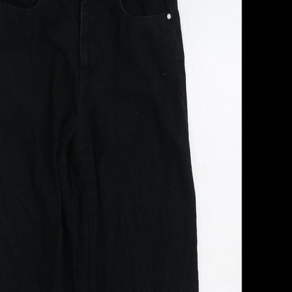 Womens UK Size 8 Denim & Co. Regular Fit  Black Trousers