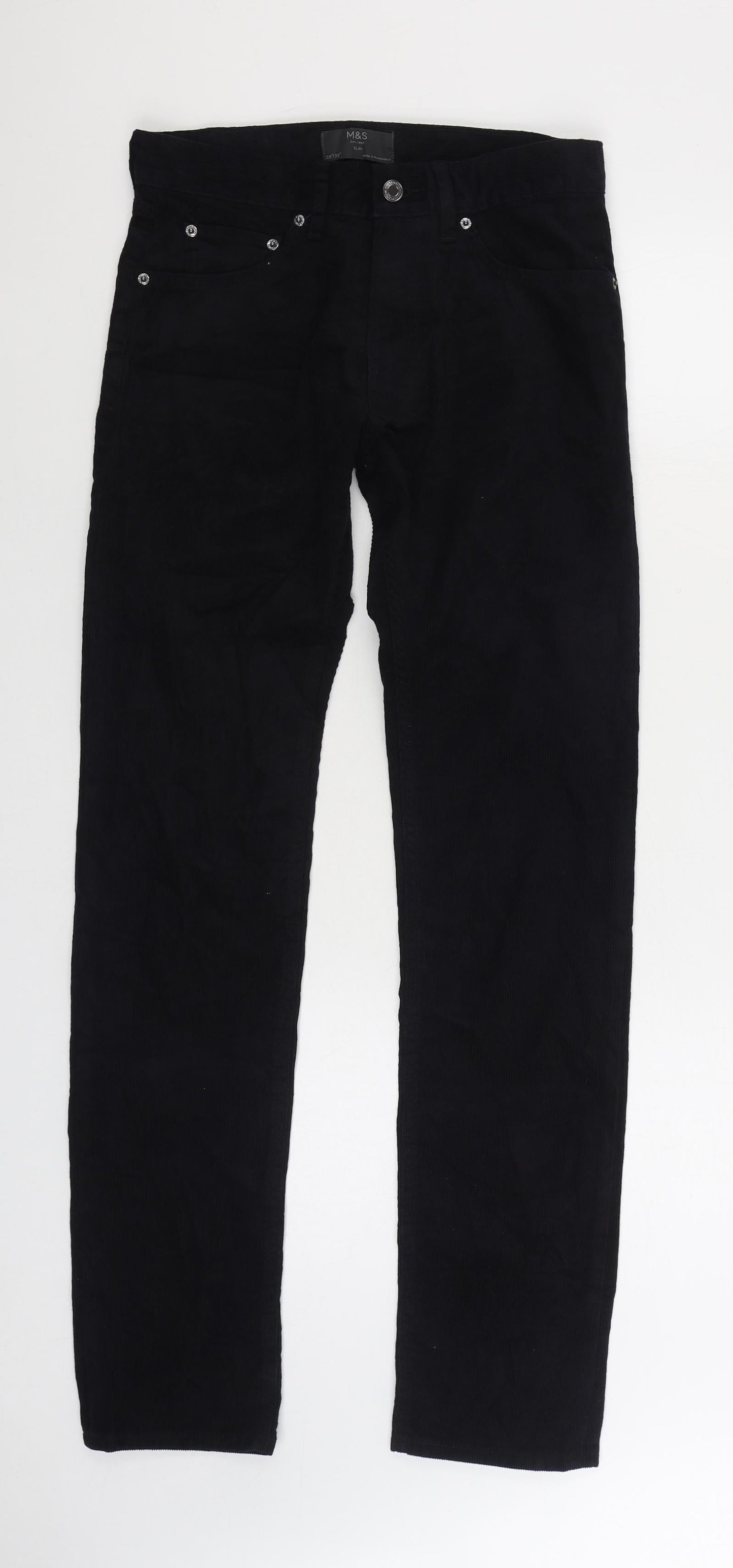 Womens UK Size 28 in Marks and Spencer Slim Fit  Black Trousers