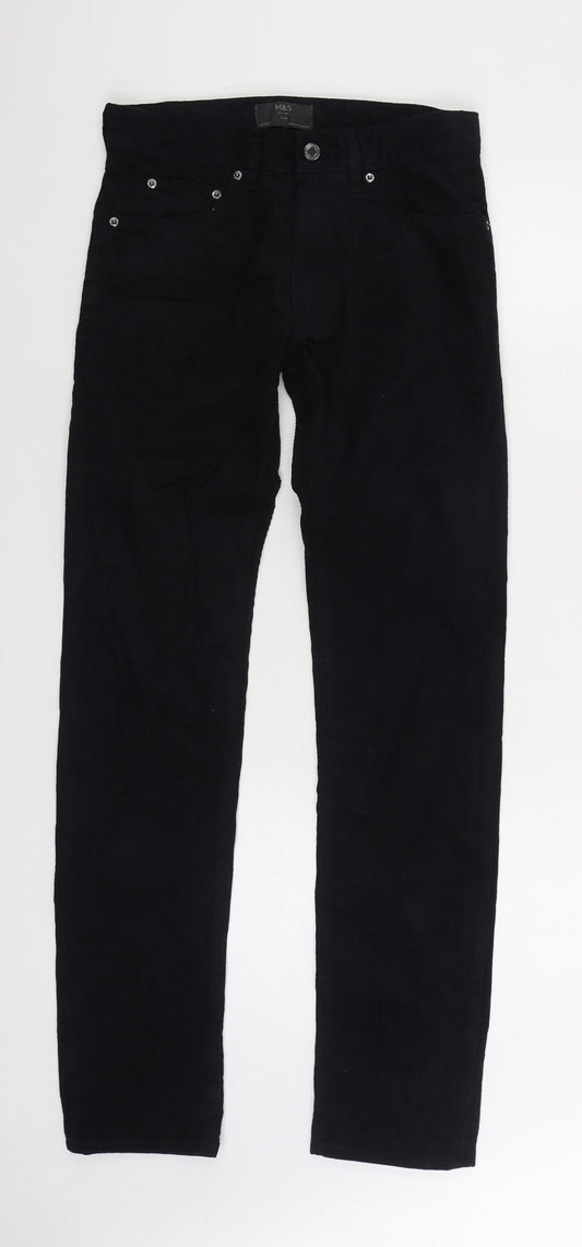 Womens UK Size 28 in Marks and Spencer Slim Fit  Black Trousers