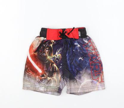 Star Wars Boys Multicoloured Polyester Sweat Shorts Size 3 Years Regular Drawstring - Swim Shorts