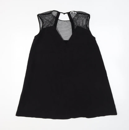 Little White Lies Womens Black Polyester Shift Size M Round Neck Pullover
