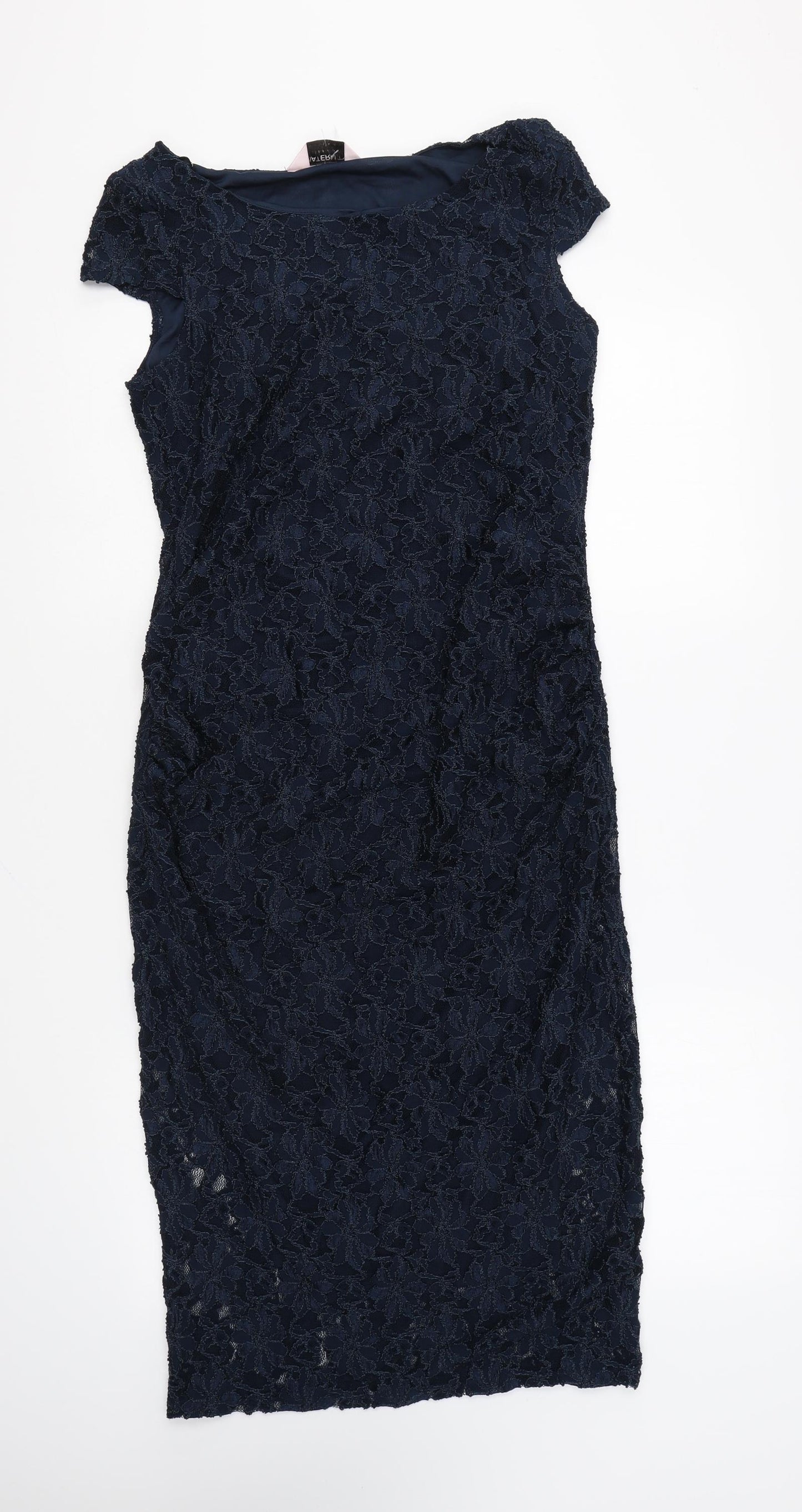 Dorothy Perkins Womens Blue Polyester Sheath Size 10 Round Neck Pullover