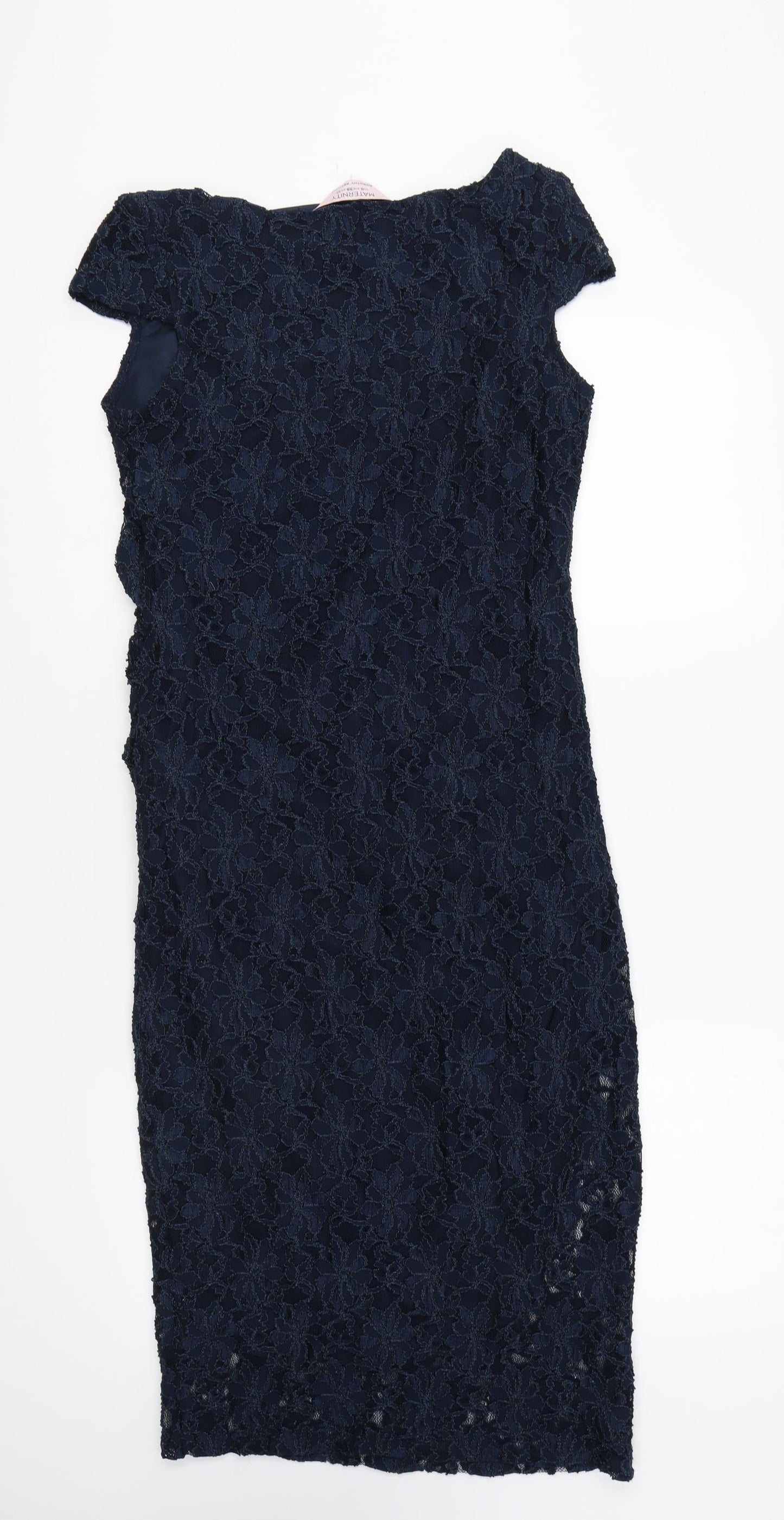 Dorothy Perkins Womens Blue Polyester Sheath Size 10 Round Neck Pullover