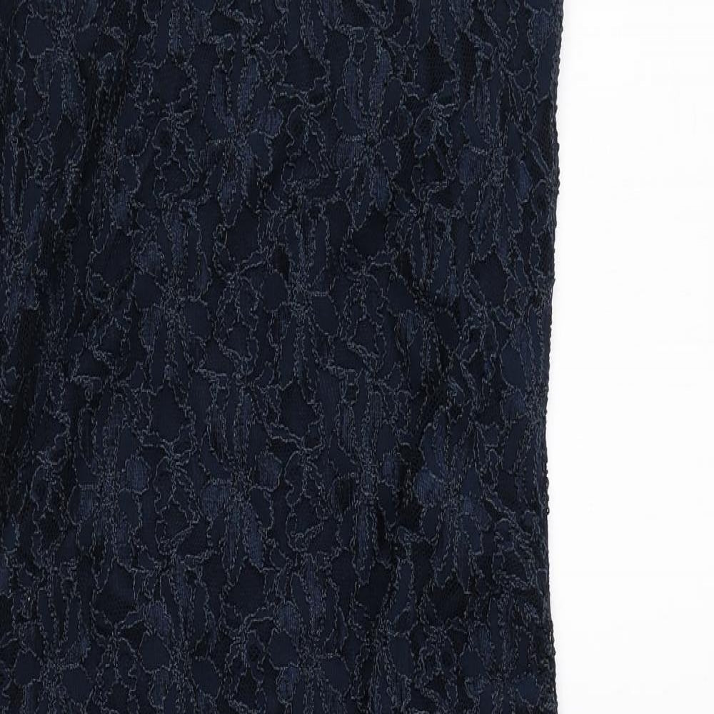 Dorothy Perkins Womens Blue Polyester Sheath Size 10 Round Neck Pullover