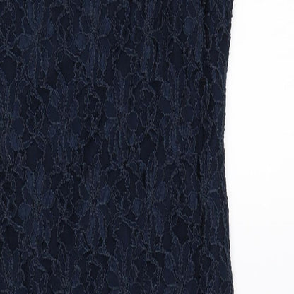 Dorothy Perkins Womens Blue Polyester Sheath Size 10 Round Neck Pullover