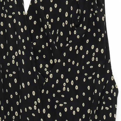 Sweewe Womens Black Geometric Polyester Playsuit One-Piece Size M Tie