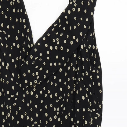 Sweewe Womens Black Geometric Polyester Playsuit One-Piece Size M Tie