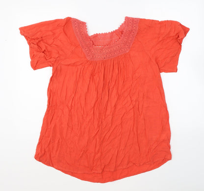 Womens UK Size 12 M&Co Red Basic Blouse