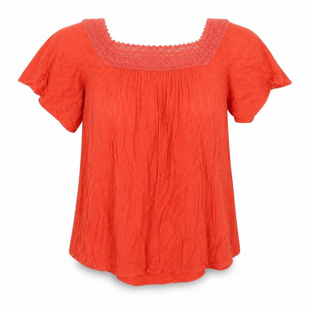 Womens UK Size 12 M&Co Red Basic Blouse