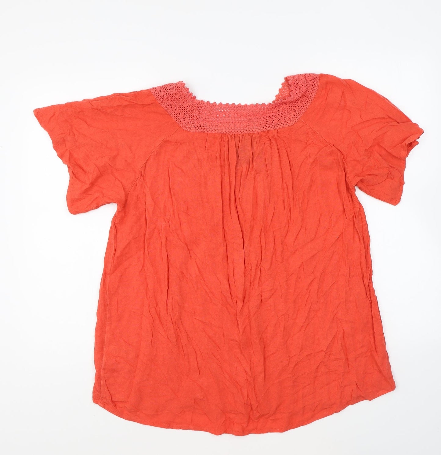 Womens UK Size 12 M&Co Red Basic Blouse