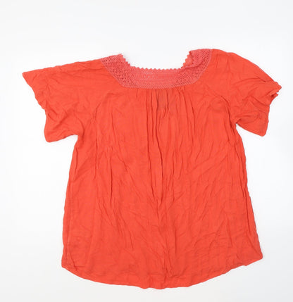 Womens UK Size 12 M&Co Red Basic Blouse