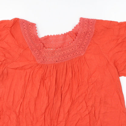 Womens UK Size 12 M&Co Red Basic Blouse