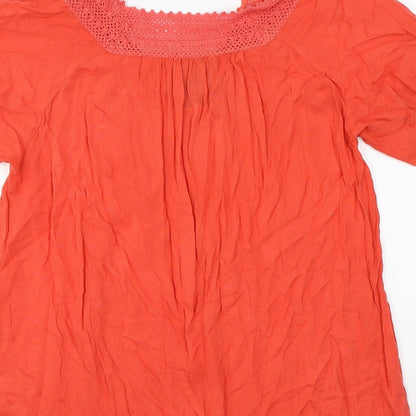 Womens UK Size 12 M&Co Red Basic Blouse