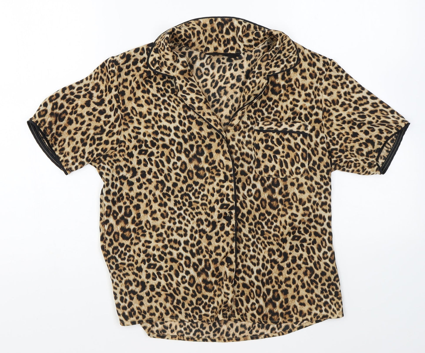 Womens UK Size 6 Secret Possessions Brown Basic Button-Up