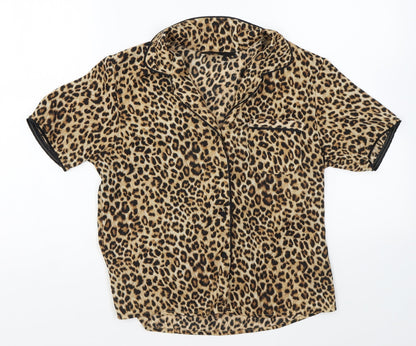 Womens UK Size 6 Secret Possessions Brown Basic Button-Up
