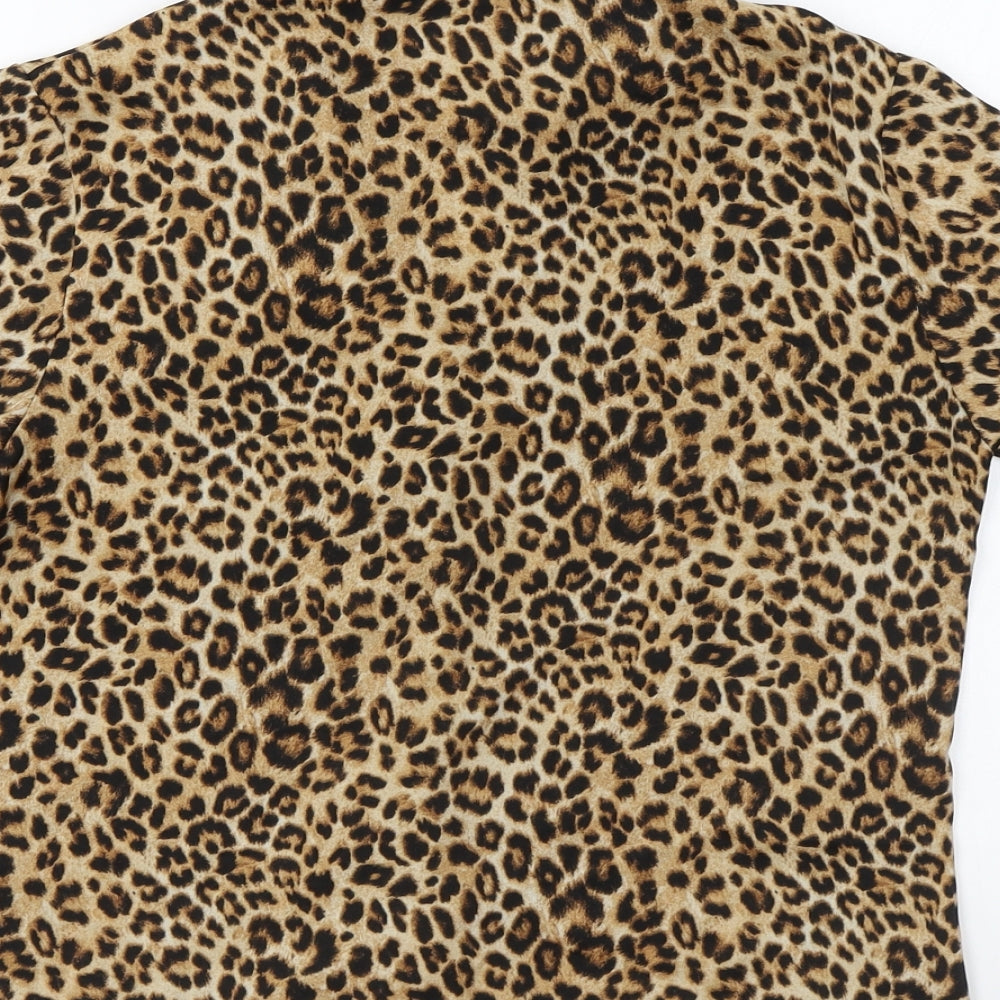 Womens UK Size 6 Secret Possessions Brown Basic Button-Up