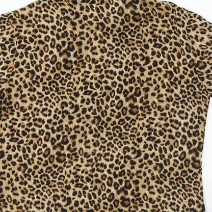 Womens UK Size 6 Secret Possessions Brown Basic Button-Up