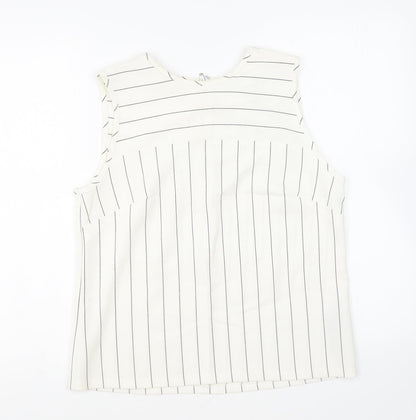 Womens UK Size 10 Marks and Spencer Ivory Basic Tank