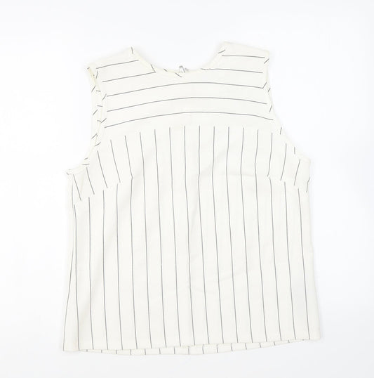 Womens UK Size 10 Marks and Spencer Ivory Basic Tank