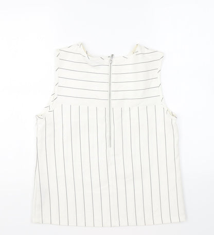 Womens UK Size 10 Marks and Spencer Ivory Basic Tank