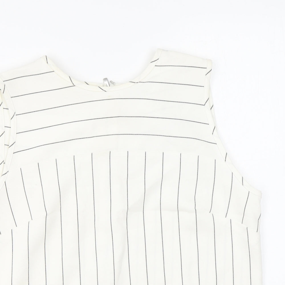 Womens UK Size 10 Marks and Spencer Ivory Basic Tank