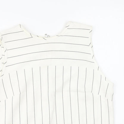 Womens UK Size 10 Marks and Spencer Ivory Basic Tank