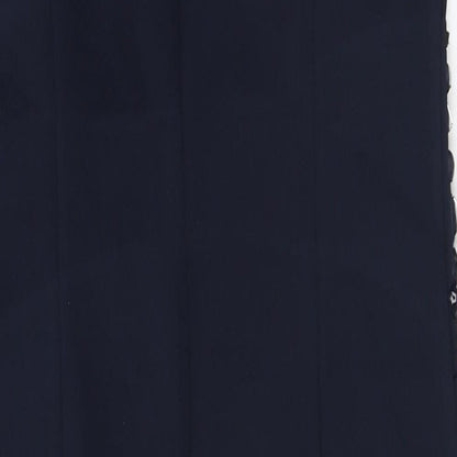 Chase7 Womens Blue Polyester Sheath Size 12 Round Neck Zip