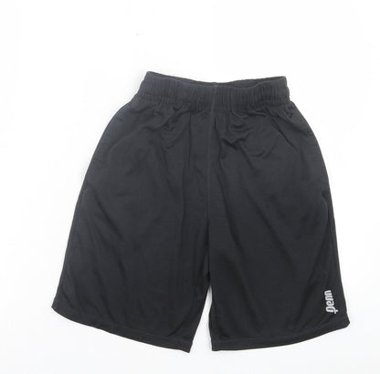 Denn Mens Black Polyester Sweat Shorts Size S L8 in Regular
