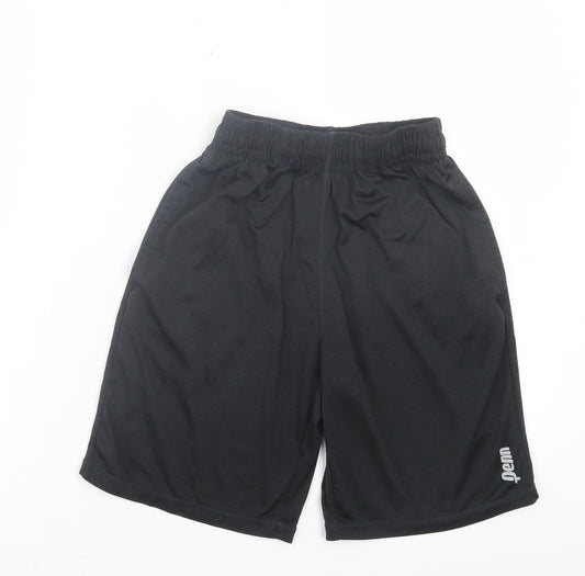 Denn Mens Black Polyester Sweat Shorts Size S L8 in Regular