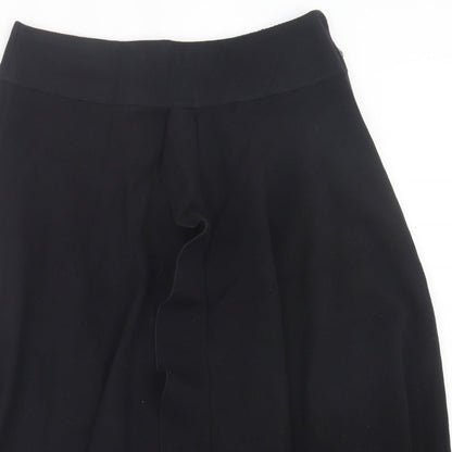 Classic Image Womens Black Polyester A-Line Skirt Size 12 Zip