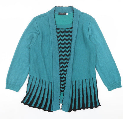 Michael Gold Womens Blue Boat Neck Geometric Acrylic Pullover Jumper Size S