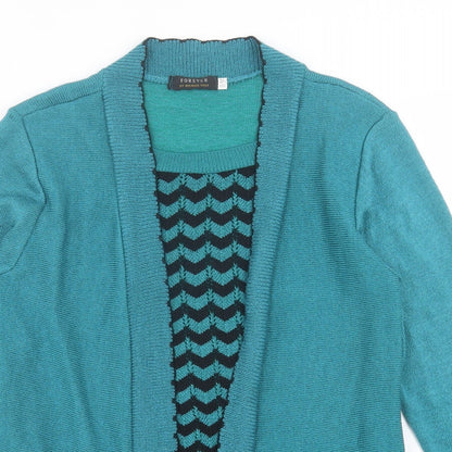 Michael Gold Womens Blue Boat Neck Geometric Acrylic Pullover Jumper Size S