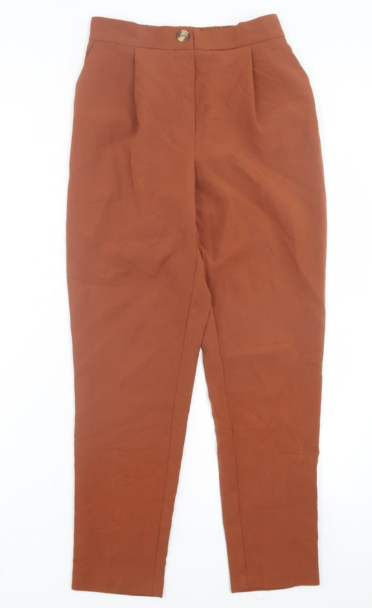 New Look Womens Brown Polyester Trousers Size 6 L26 in Regular Button