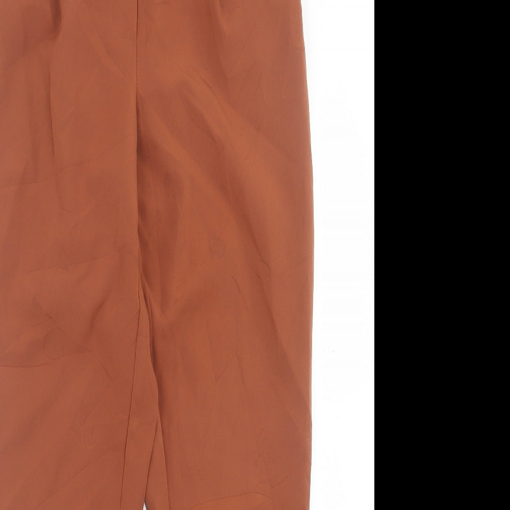 New Look Womens Brown Polyester Trousers Size 6 L26 in Regular Button
