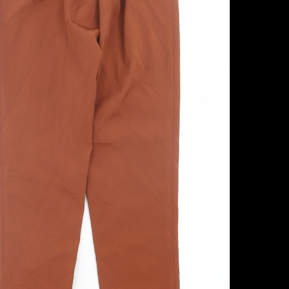 New Look Womens Brown Polyester Trousers Size 6 L26 in Regular Button