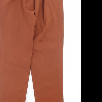 New Look Womens Brown Polyester Trousers Size 6 L26 in Regular Button