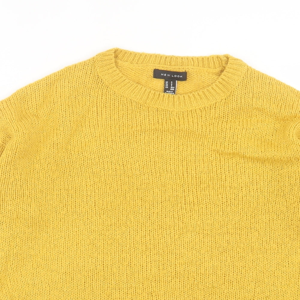 Womens UK Size S New Look Yellow Pullover Jumper