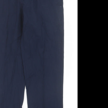 Burton Mens Blue Polyester Trousers Size 30 in L28 in Regular Hook & Eye - Short Leg
