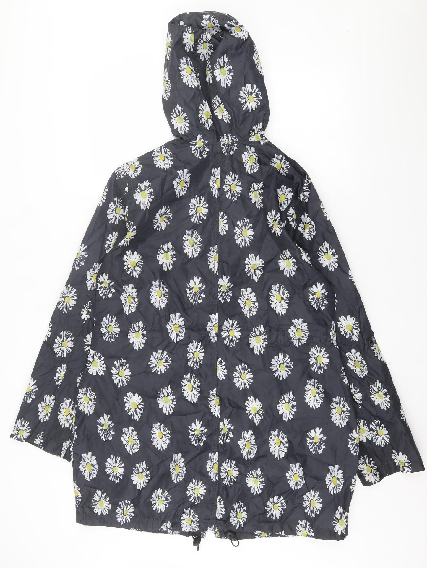 George Womens Black Floral Jacket Size 12 Zip